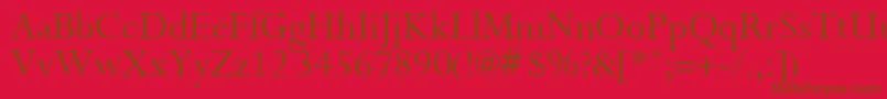 PurloinRegular-Schriftart – Braune Schriften auf rotem Hintergrund