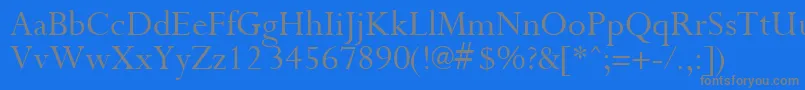 PurloinRegular Font – Gray Fonts on Blue Background