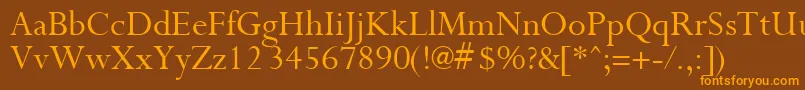 PurloinRegular Font – Orange Fonts on Brown Background