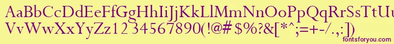 PurloinRegular Font – Purple Fonts on Yellow Background