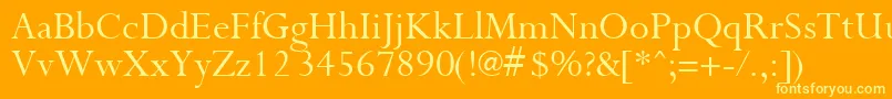 フォントPurloinRegular – オレンジの背景に黄色の文字