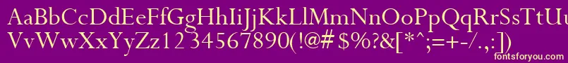 PurloinRegular Font – Yellow Fonts on Purple Background