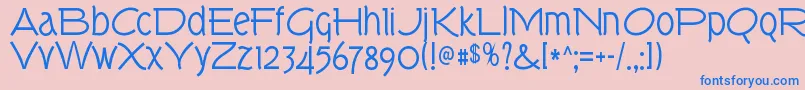 TorkRegular Font – Blue Fonts on Pink Background