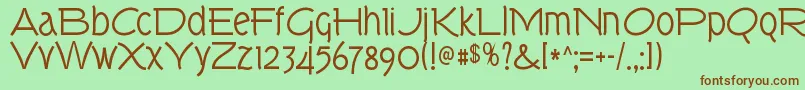 TorkRegular Font – Brown Fonts on Green Background