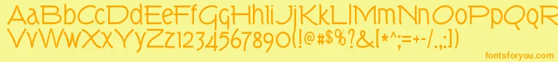 TorkRegular Font – Orange Fonts on Yellow Background
