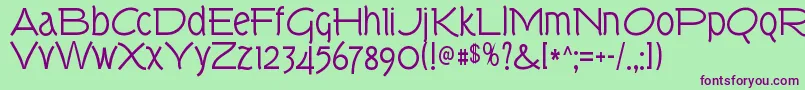 TorkRegular Font – Purple Fonts on Green Background