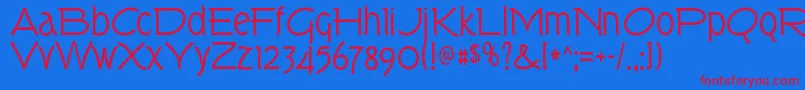 TorkRegular Font – Red Fonts on Blue Background