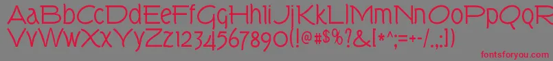 TorkRegular-Schriftart – Rote Schriften auf grauem Hintergrund