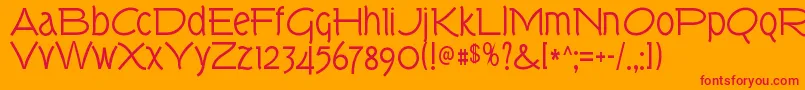 TorkRegular Font – Red Fonts on Orange Background