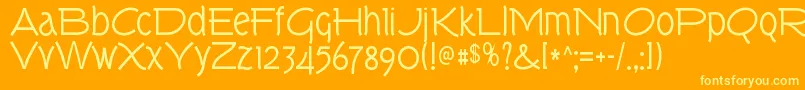 TorkRegular Font – Yellow Fonts on Orange Background