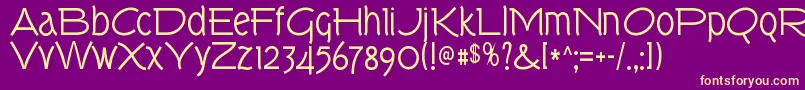 TorkRegular Font – Yellow Fonts on Purple Background