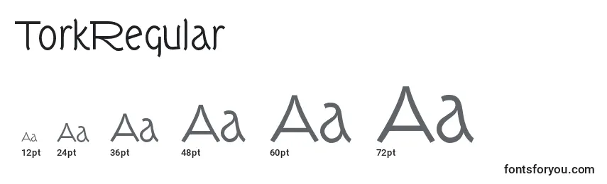 TorkRegular Font Sizes