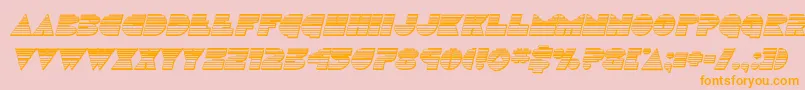 Discoduckchromeital-Schriftart – Orangefarbene Schriften auf rosa Hintergrund