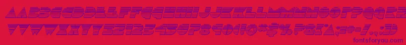 Discoduckchromeital-Schriftart – Violette Schriften auf rotem Hintergrund