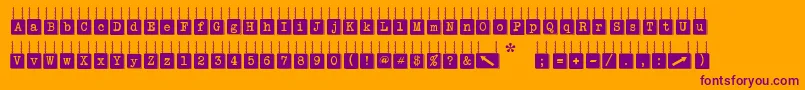 HangBoard123-Schriftart – Violette Schriften auf orangefarbenem Hintergrund