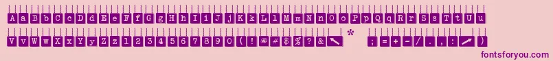 HangBoard123-Schriftart – Violette Schriften auf rosa Hintergrund