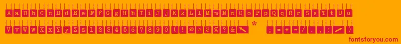 HangBoard123-Schriftart – Rote Schriften auf orangefarbenem Hintergrund