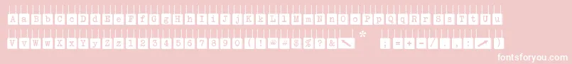 HangBoard123-Schriftart – Weiße Schriften auf rosa Hintergrund