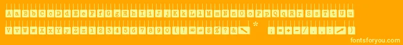 HangBoard123-Schriftart – Gelbe Schriften auf orangefarbenem Hintergrund