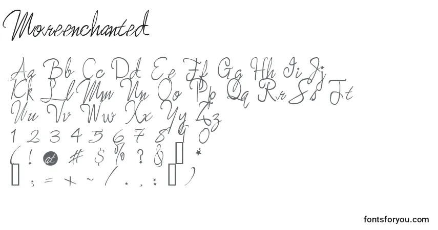 Czcionka Moreenchanted – alfabet, cyfry, specjalne znaki
