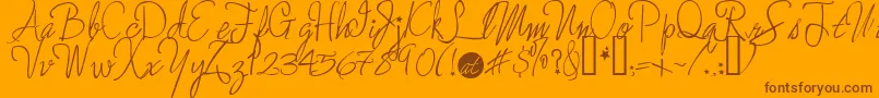 Moreenchanted Font – Brown Fonts on Orange Background