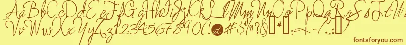 Moreenchanted Font – Brown Fonts on Yellow Background