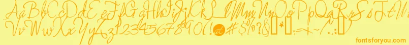 Moreenchanted Font – Orange Fonts on Yellow Background