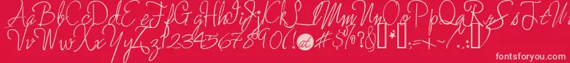 Moreenchanted Font – Pink Fonts on Red Background