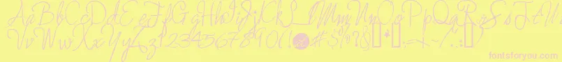 Moreenchanted Font – Pink Fonts on Yellow Background