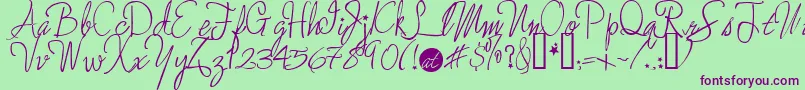 Moreenchanted Font – Purple Fonts on Green Background