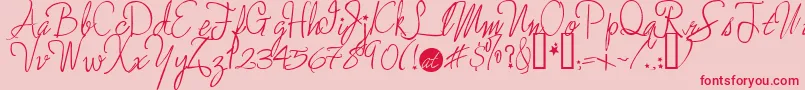 Moreenchanted Font – Red Fonts on Pink Background