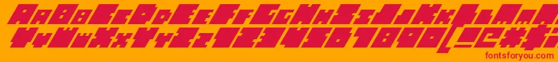 BigBadBlocksItalic Font – Red Fonts on Orange Background