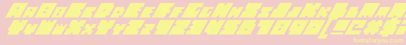 BigBadBlocksItalic Font – Yellow Fonts on Pink Background