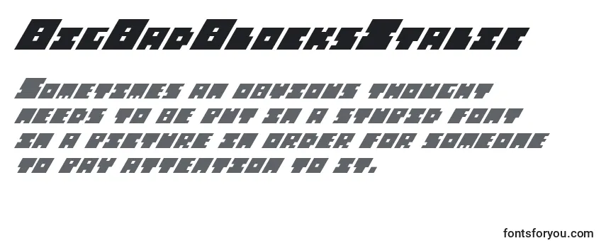 Review of the BigBadBlocksItalic Font
