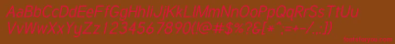 TuffyItalic Font – Red Fonts on Brown Background