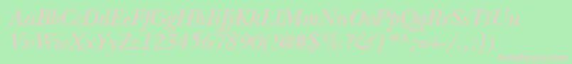 NebraskaItalic Font – Pink Fonts on Green Background