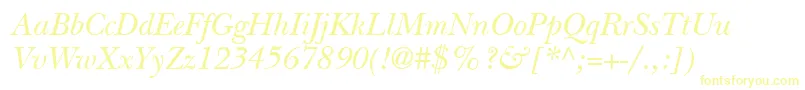 NebraskaItalic Font – Yellow Fonts on White Background