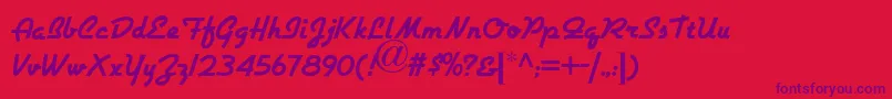 AirstreamNf Font – Purple Fonts on Red Background
