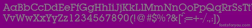 L850SlabMediumRegular Font – Gray Fonts on Purple Background