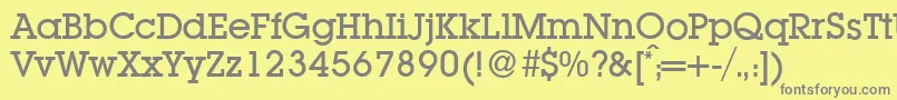 L850SlabMediumRegular Font – Gray Fonts on Yellow Background