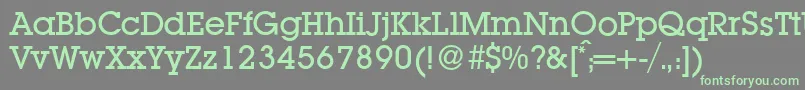 L850SlabMediumRegular Font – Green Fonts on Gray Background