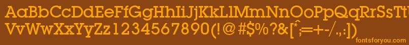 L850SlabMediumRegular Font – Orange Fonts on Brown Background