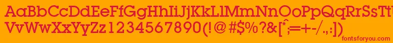 L850SlabMediumRegular Font – Red Fonts on Orange Background