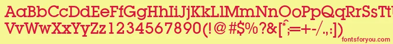 フォントL850SlabMediumRegular – 赤い文字の黄色い背景