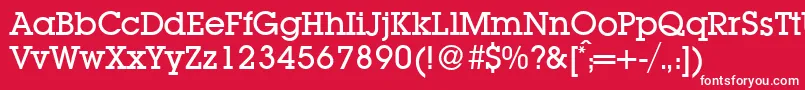 L850SlabMediumRegular Font – White Fonts on Red Background