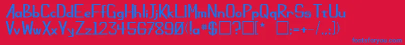 ChamplinRegular Font – Blue Fonts on Red Background