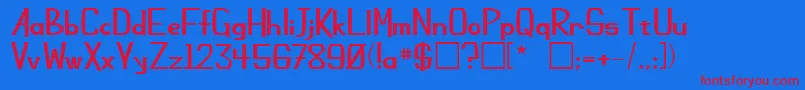 ChamplinRegular Font – Red Fonts on Blue Background