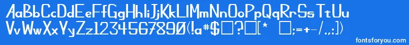 Weitere Informationen zur ChamplinRegular-Schriftart ChamplinRegular-Schriftart – Weiße Schriften auf blauem Hintergrund