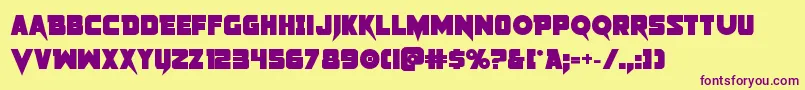 Pistoleerbold2 Font – Purple Fonts on Yellow Background