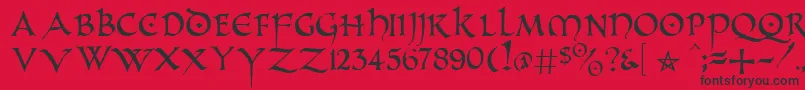 PrUncialAltCaps Font – Black Fonts on Red Background